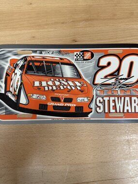 Vintage 2000 Tony Stewart Home Depot Nascar Wincraft Poly License Plate Tag